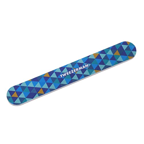 Tweezerman - Lima de uñas de doble cara, bloque pulidor de uñas, azul Mosaic Cover