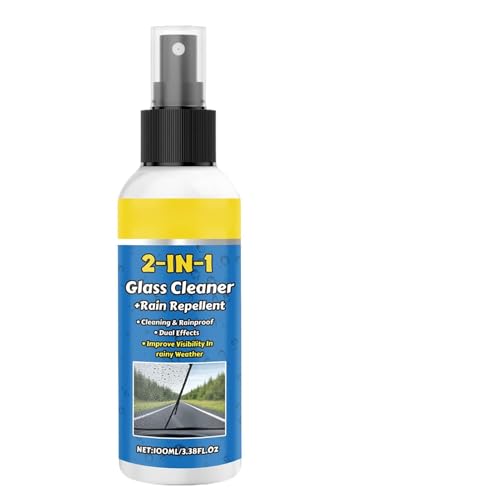 Limpiador de Cristales para Auto - 100 ml Spray de Restauración Hidrofóbica para Parabrisas | Líquido Limpiavidrios para Automóvil - Para Coche Camioneta Motocicleta y Camión Interior y Exterior
