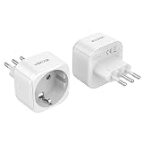 VINTAR 1PC Italien Reiseadapter, Europa/Deutschland nach Italien Reiseadapter für Italien, Syrien, Uruguay, Chile, Malediven, L-förmiger Reiseadapter, Weiß