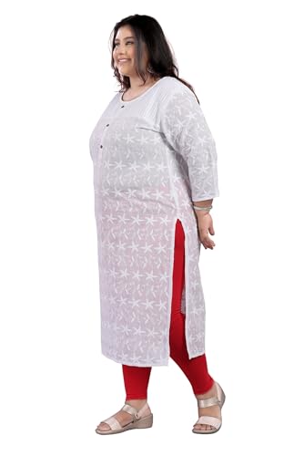 Image of DARIKA Women Chikankari Kurti in Dark Blue for Plus Size & Small Size.