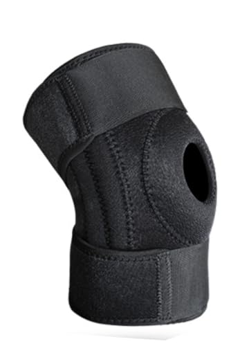FTBOL 膝サポーター スポーツ 半月板 膝ブレの固定 膝不安 調節可能 衝撃吸収 耐久性 ランニング/テニス/バレーボール/ゴルフ/登山用 締めるタイプ 日常生活 左右兼用 高齢者 男女兼用 (ブラック【1個入り】)