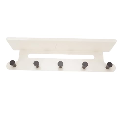 Focket Porte-manteau mural avec tablette de rangement, porte-manteau mural pour entrée avec 5 crochets pour suspendre vêtements, chapeaux et serviettes, pour...