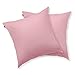 BRIELLE 2er Set 100% Baumwolle Kissenbezug 80 x 80 cm, Rosa - Renforcé, Kopfkissenbezug mit verdecktem Reißverschluss Kissenbezüge