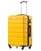 COOLIFE 28 Inch Large Suitcase for Checked Luggage, Business Trip, ABS+PC, Lightweight Hard Shell Luggage with 360°Rubber Spinner Wheels, YKK Zipper, Telescopic Handle, TSA Lock, Lemon Yellow