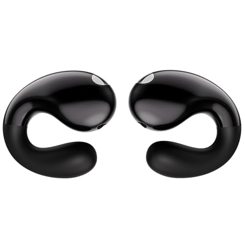 Boytond Ultra Open Ear Earbuds – Comfortable Clip-on Bone Conduction Headphones, Wireless Bluetooth Earphones with Waterproof Design, Over Ear Buds for Running and Sports, Simple Black