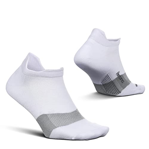 Feetures Merino 10 Ultra Light No Show Tab Sock (1 Pair) Medium, White #TOP19