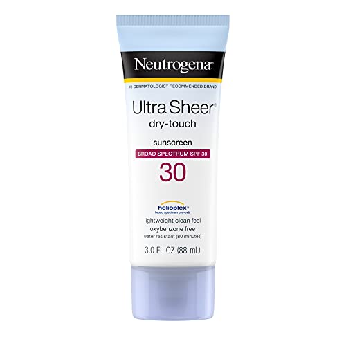 Neutrogena Ultra Sheer Dry-Touch Sunscreen Lotion, Broad Spectrum SPF 30 UVA/UVB Protection, Oxybenzone-Free, Light, Water Re