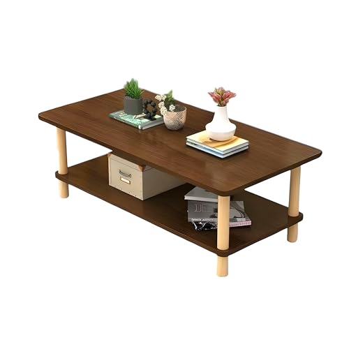 Image of Coffee Table - Rectangle Center Table for Living Room | Engineered Wood Tea Table with Storage | Stylish Teapoy Table for Hall, Lounge, and Office (Dark Oak)