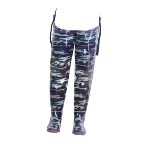 Baoblaze Vadeadores de pesca, Vadeadores de cintura de pesca con botas antideslizantes, pantalones de vadeo Vadeadores de muslo para caza y trabajo agrícola, 43