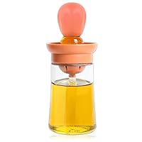2 Bottiglie Per Olio Con Pennello - Dispenser Da 60ml Per Cucina, BBQ E Forno, Arancione/Grigio - Foto 5