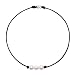 Handmade Genuine Leather Knotted White Pearl Beaded Necklace for Girls