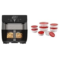 Instant Vortex Plus ClearCook 5.7L + Pyrex Glass Food Container (16pc Set) Bundle