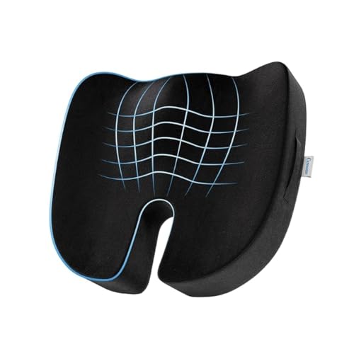 Image of High Density Coccyx Seat Cushion for Hip | Tailbone | Coccyx | Sciatica Pain Relief | Proprietary Hi-Per Foam Ergonomic Design | Contoured Cushion for Office & Home