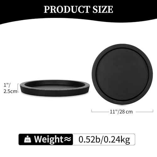 Hanobe Rustic Wooden Serving Tray: Round Wood Decorative Candle Holder Vintage Centerpiece Butler Trays Farmhouse Ottoman Tray for Decor Kitchen Countertop for Home Coffee Table (Black, 1)