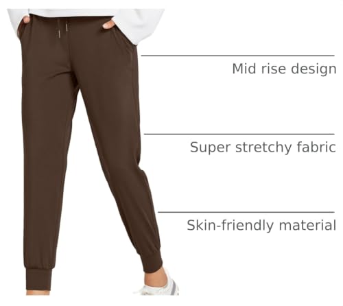 Image of Libin Women's Joggers Pants Athletic Casual Sweatpants Petite /Regular /Tall | Running, Workout, Gym, Yoga, Lounge, Travel, Golf Clothes with Pockets, 4 way stretch, Tapered, Dance Trousers