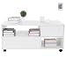 Ausla Mesa de Centro con Luces LED Y Ruedas, Mesa de Centro con Cajón, Mesa de Almacenamiento, 95x50x44 Cm(Blanco)