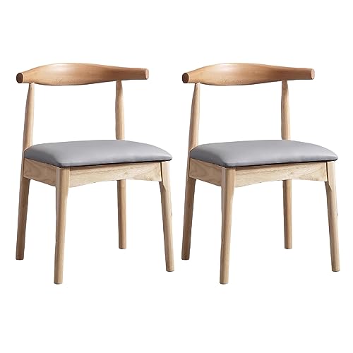 Chaise de salon en simili cuir haut de gamme et piètement bois, pack de 2