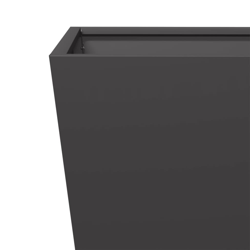 IKAYAA 2 Unidades Macetero Alto 50 x 50 x 50 cm Diseño Moderno para Plantas de Interior y Exterior, Maceta Grande de Acero, Jardinera Alta Acero/Negro