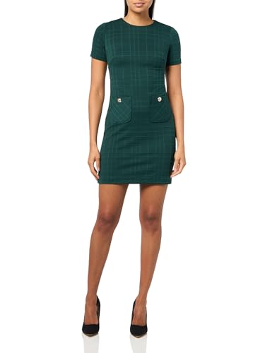 Tommy Hilfiger Womens Short Sleeve High Neck Novelty Button Sheath Mini Dress