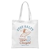 Bold “Stay Salty” Quote – A fun nod to coastal sass and Western freedom. Western Meets Coastal Aesthetic – Retro and chic for bold, trend-forward looks. Durable Canvas Construction – Ideal for beach days, market runs, or daily errands. Lightweight wi...