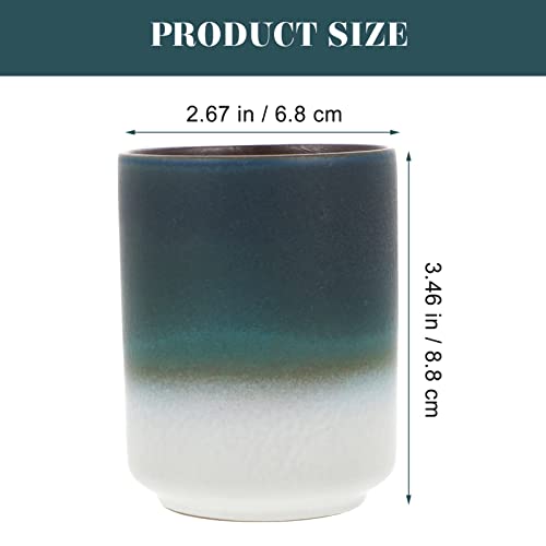 Operitacx Japanese Style Tea Cup Retro Ceramic Cup Handleless 3.46In Height Household Water for Coffee or Tea Vintage Design - Image 3