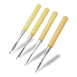 Nanarico 彫刻刀 カービングナイフ ノミ 木工 彫刻 木彫り 版画 DIY お皿 スプーン カトラリー 丸スクイ 丸刀 弧形刀 工芸 彫刻刀セット 4本セット(3mm/5mm/10mm/15mm)