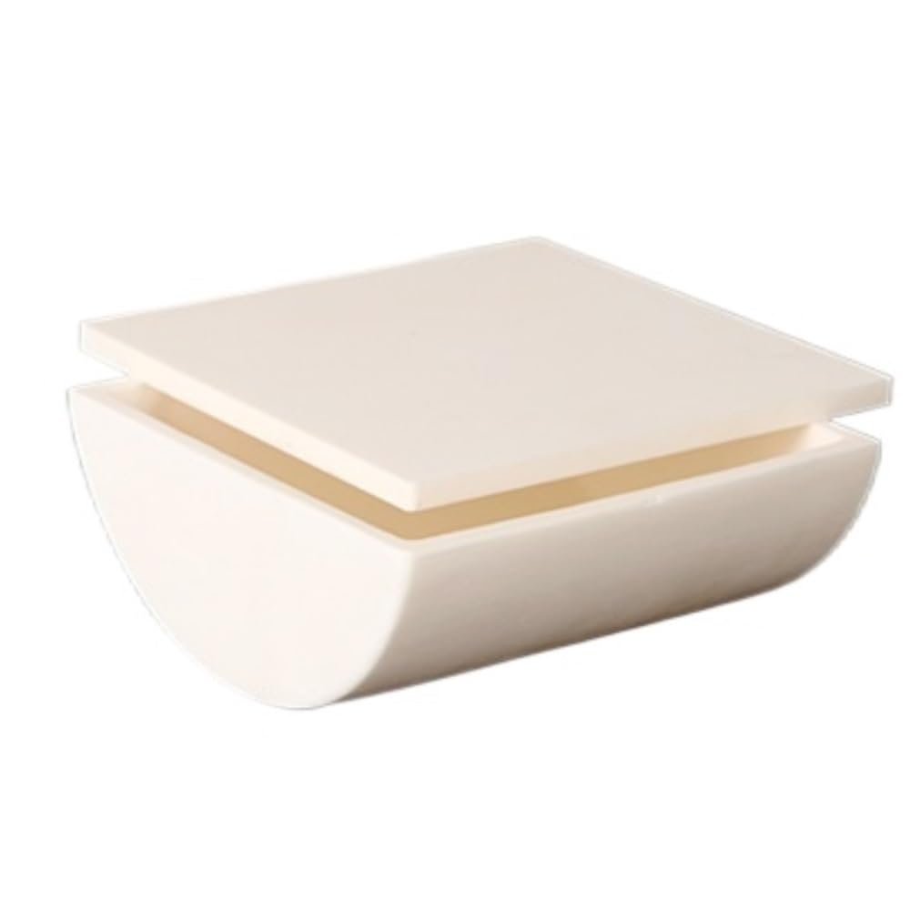 Crogiolo semicircolare in allumina con coperchio - Crogiolo for fusione di metalli for uso industriale - 1 pz.(150x150x60mmx700)
