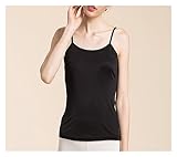  JAMPOL Rubans de soie, coussinets de poitrine, bretelles, gilets, chemises en soie 100% naturelle. (Couleur : Black, Size : XL)