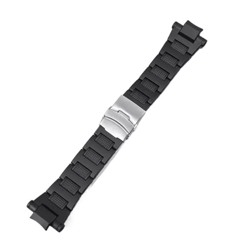 CFMFIHKYR �v���X�`�b�N���v�o���h�ƌ݊����J�V�I GA-1000 1100 GW-4000 GW-A1100 A1000 ���v�X�g���b�v�u���b�N�����Y�X�|�[�c�E�H�b�`�u���X���b�g(Black silver)