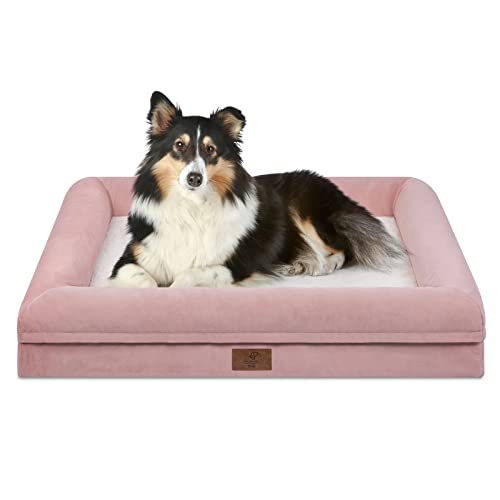 Image of Orthopedic Dog Bed Waterproof Pet Sofa for Large Sized Dogs | 360 Degree Bolster Support, Egg Crate Foam, Waterproof Liner, Non-Slip Bottom, Machine Washable Cover, 36 x 27 Inch