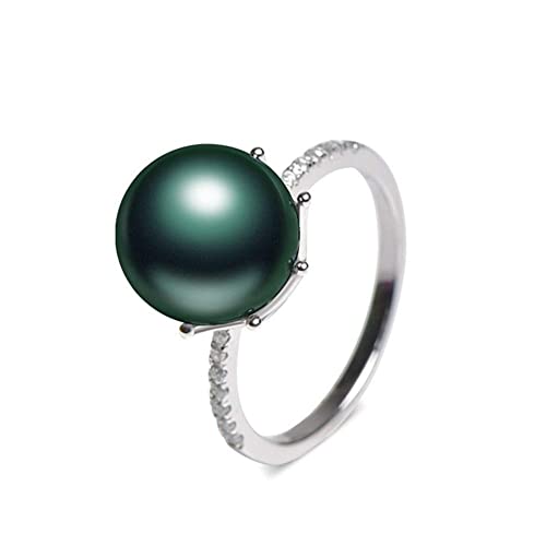 Bague en perles de Tahiti noires et argent 925 réglable pour femme