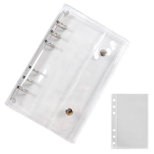 シール帳 透明 バインダー はがせる A6 6穴 リフィル10枚付き 女の子 クリアバインダー シール収納 推し活グッズ 持ち運び便利 耐久性PVC素材の画像