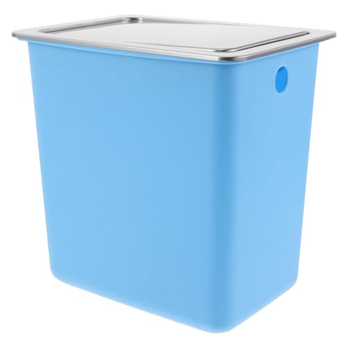 Toyvian Cubo de Basura Empotrado para Encimera 430 de Acero Inoxidable con Tapa Abatible Rectangular y Cubo de Plástico Colgante Papelera Integrada para Cocina y Baño Ahorro de Espacio