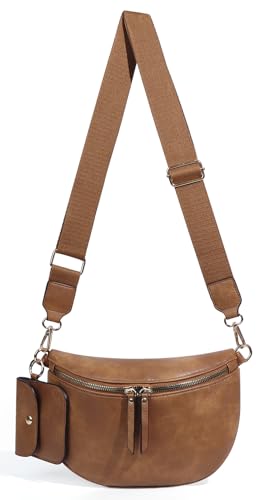 2 Pcs Checkered Crossbody Bags for Women Bum Bag Checkered Cross Body Sling Backpack Hobo Satchels Shoulder Wallet Purses