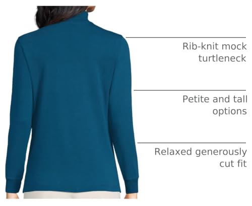 Image of Lands' End Women's Cotton Mock Turtleneck
