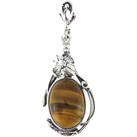 ARTIPOL Pendant real Tiger Eye European product French style - Jewellery in silver - Ref P-34-03 - Various stones available Cover