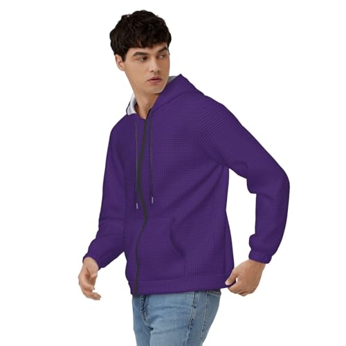 Sweat à capuche homme violet imprimé papillon pull doux hiver chaud
