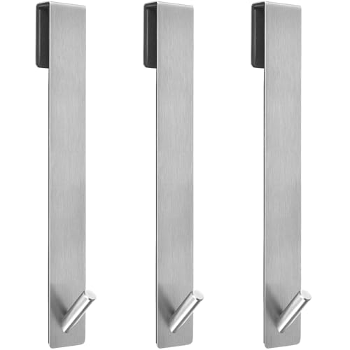 Kontoyo Ganchos para puerta de ducha (10 pulgadas), ganchos extendidos sobre la puerta de ducha de vidrio sin marco, ganchos de acero inoxidable para toallas, ganchos resistentes para bata, toalla,