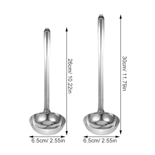 STOBAZA 2Pcs Small Stainless Steel Gravy Ladles and Sauce Serving Spoons Polished Ladles for Soup and Gravy Kitchen Utensils