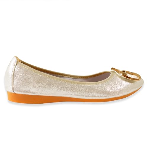 Unifizz Women Ballet Flats Buckle Wedding Ballerina Shoes Foldable Sparkly Comfort Slip on Flat Shoes4