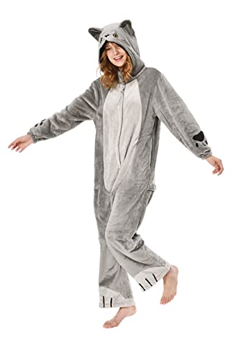 OLAOLA Pijama Adulto, Disfraz de Animal, Unisex Onesie para Cosplay de Halloween,...