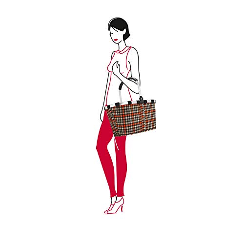 reisenthel Carrybag Fabric Picnic Tote, Sturdy Lightweight Basket for Shopping and Storage, Glencheck Red