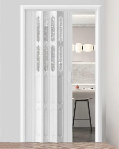 Concertina - Puerta corrediza plegable con pantalla magnética, personalizable para armario, divisor y baño
