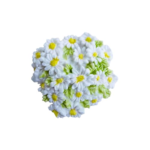 Imán decorativo de cerámica margarita blanca miniatura 1