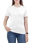 Love My Fashions Women's Round Neck Short Sleeves Plain Cotton T-Shirt White