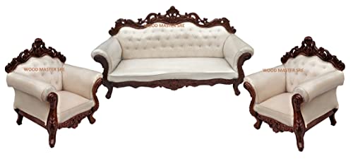 Image of Luxury Wooden Teakwwood Five Seater Sofa Set for Living Room (Honey Brown) Solid Wood Outdoor Chair 5 Seater Sofa | (10)