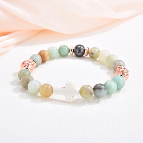 Leyung Christian Gifts for Women, Religious Rosary Cross Bracelet, Easter Basket Stuffers Baptism Confirmation First Holy Communion Christmas Birthday Gifts for Teen Girls2