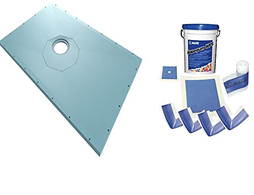 AKW  Tuff Form8 Shower Former Wet room Walk-in Tray with Tanking Kit & TF75 Gravity Waste - 1500mm x 1200mm