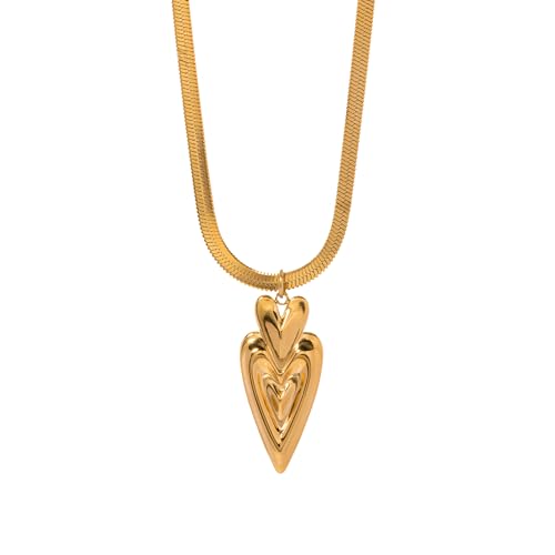 Collier en or avec cœur chic vert, bijou tendance pour filles et adolescentes