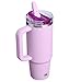STANLEY Quencher ProTour Flip Straw Tumbler with Leakproof Lid 30 oz | Built-In Straw & Handle | Cupholder Compatible for Travel | Insulated Stainless Steel Cup | BPA-Free | Soft Orchid